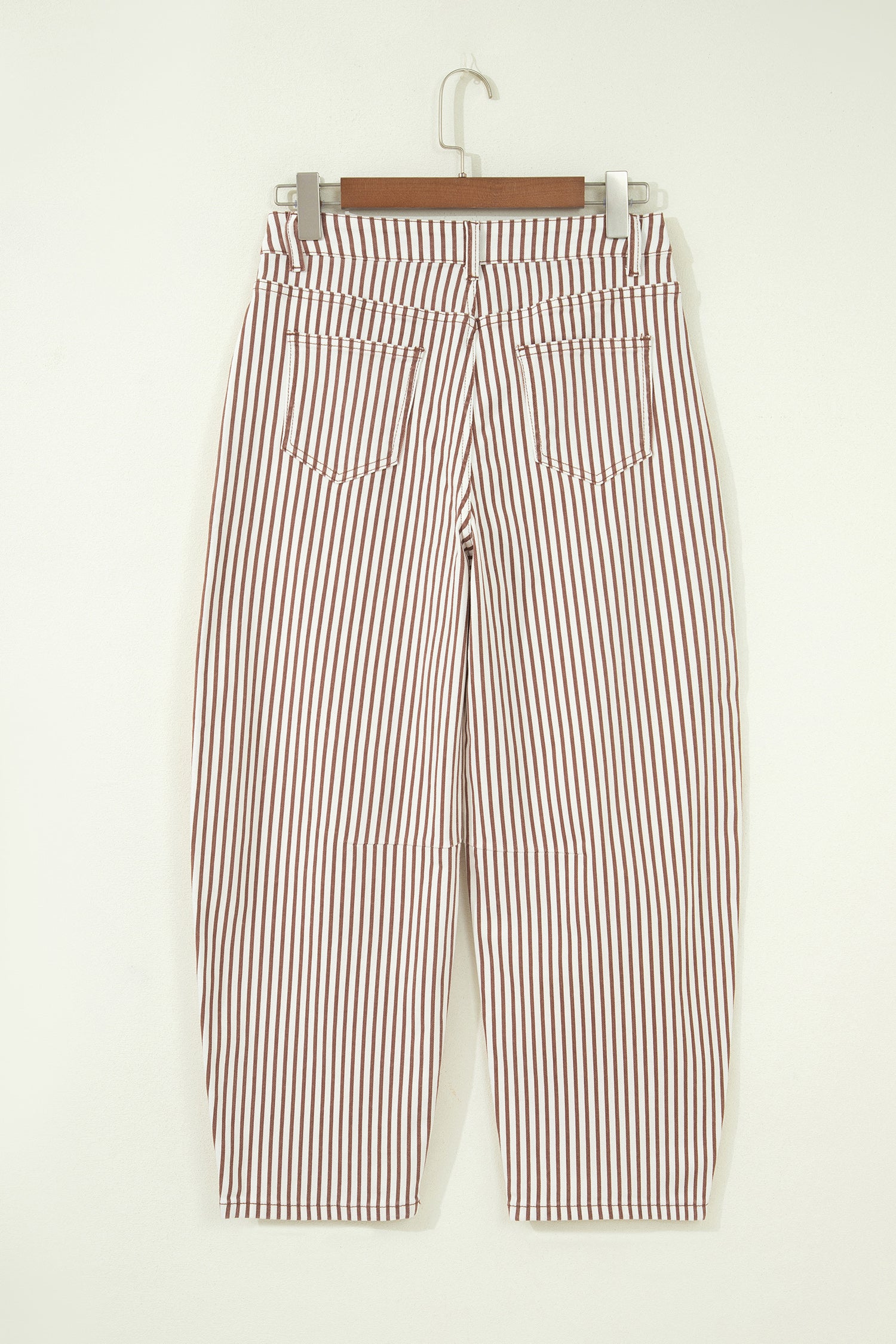 Sky Blue Stripe Casual Barrel Jeans