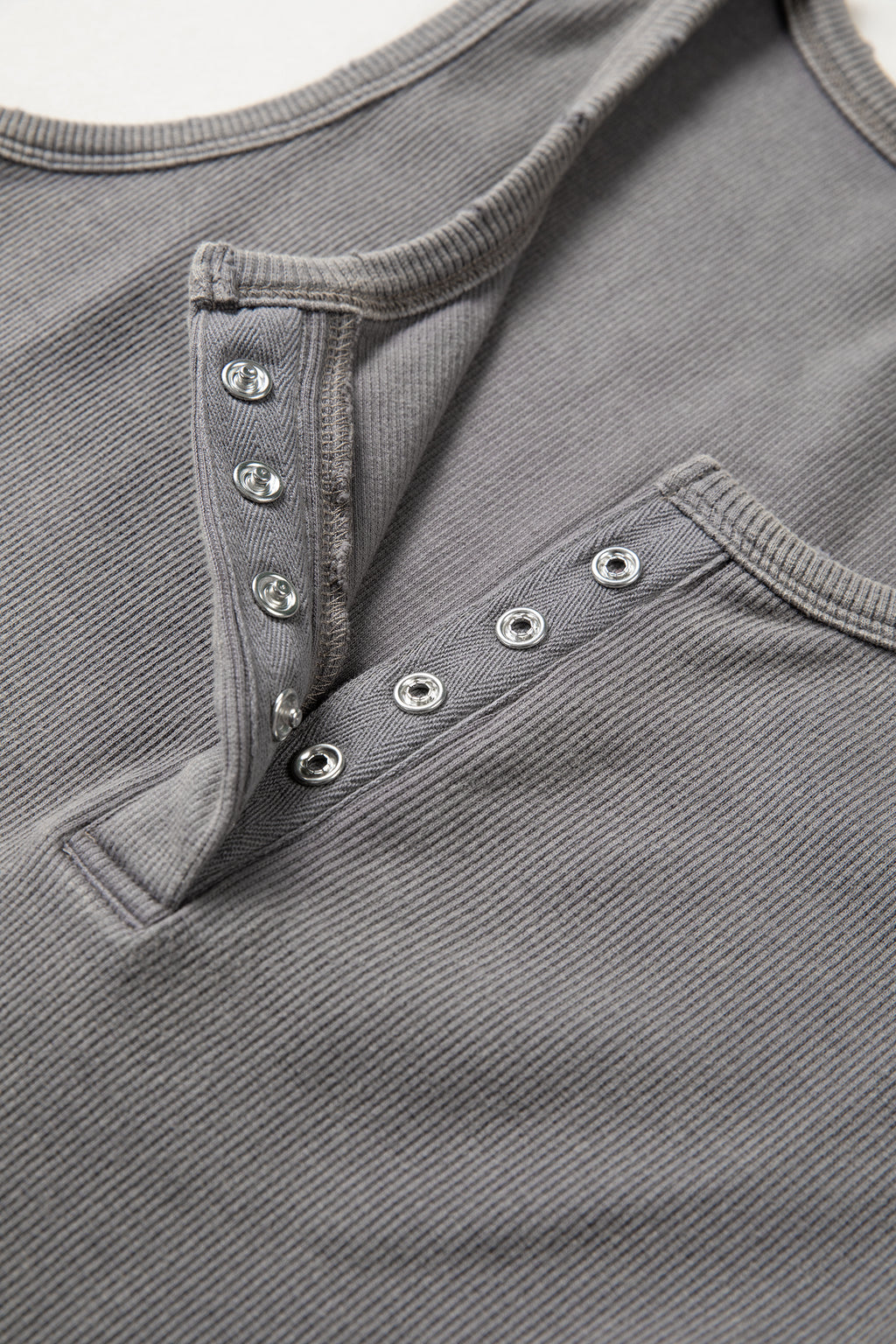 Coffee Vintage Distressed Ribbed Mineral Wash Tank Top