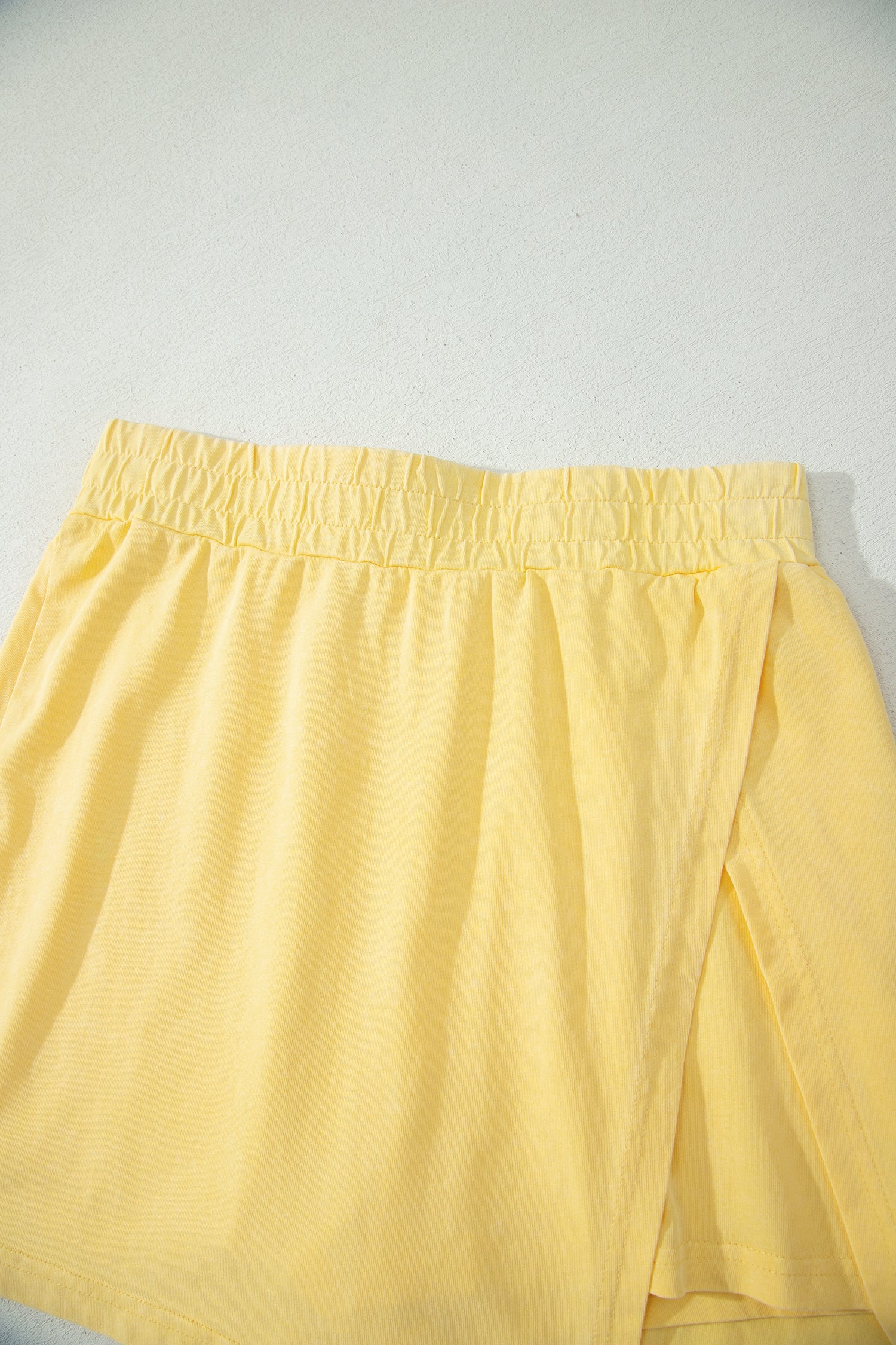 Light Pink 2 Pieces Mineral Wash Cotton Tank Top Lined Split Skirt Set