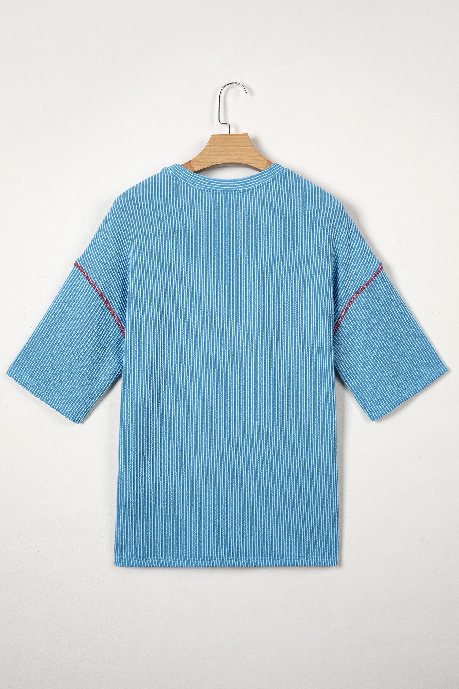 Fiery Red USA Graphic Half Sleeve Loose Ribbed Top