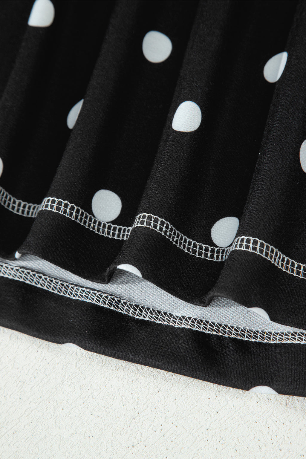 Yellow Exposed Seam Detail Polka Dot Loose Tee Drawstring Shorts Set