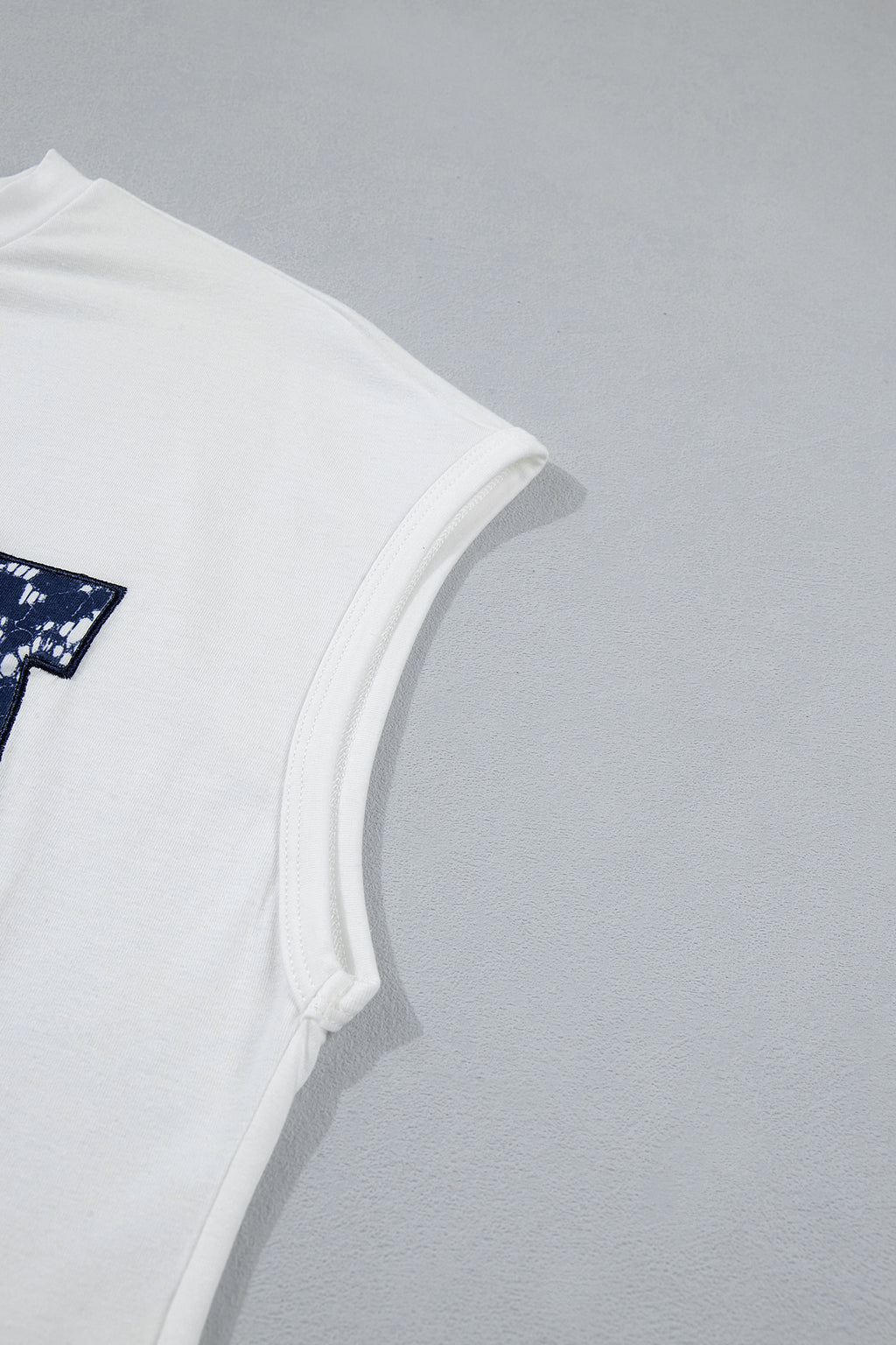 White USA Color Block Letter Printed Dolman Tee