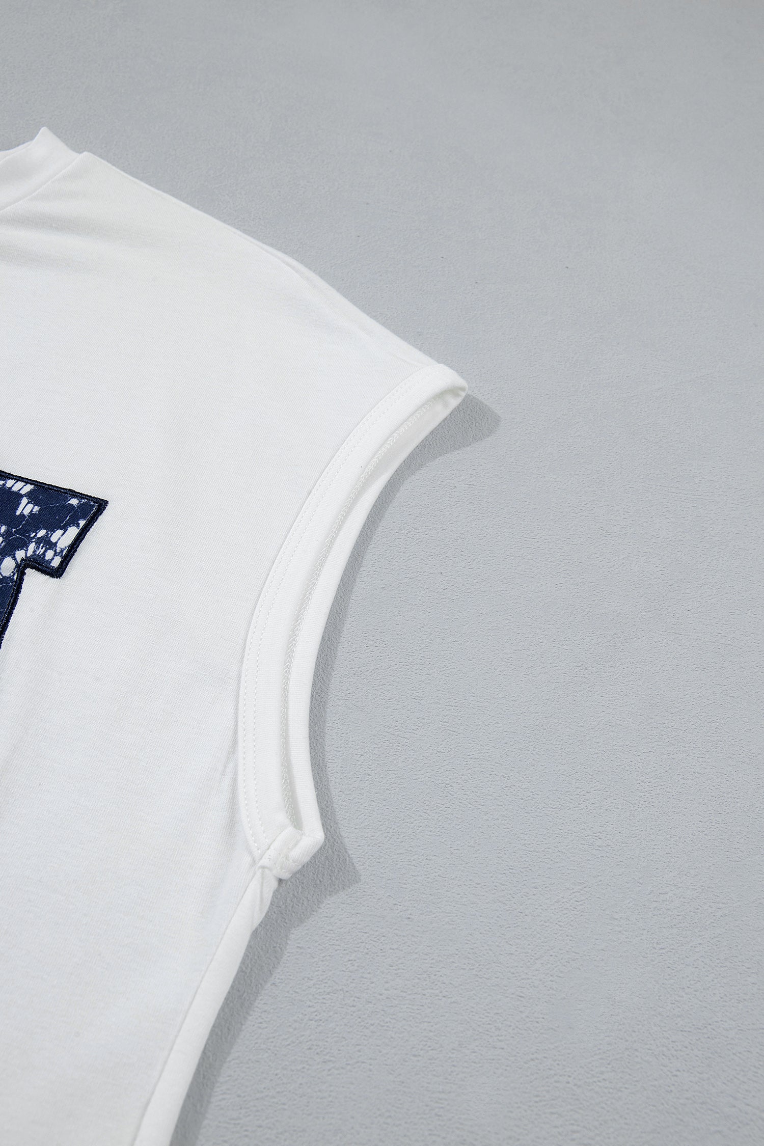 White USA Color Block Letter Printed Dolman Tee