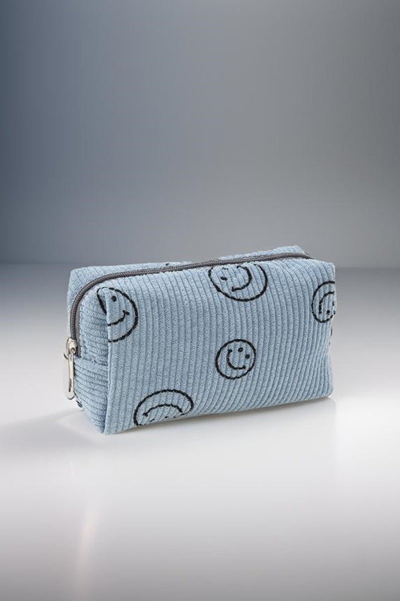 Sissy Smiley Face Corduroy Cosmetic Pouch