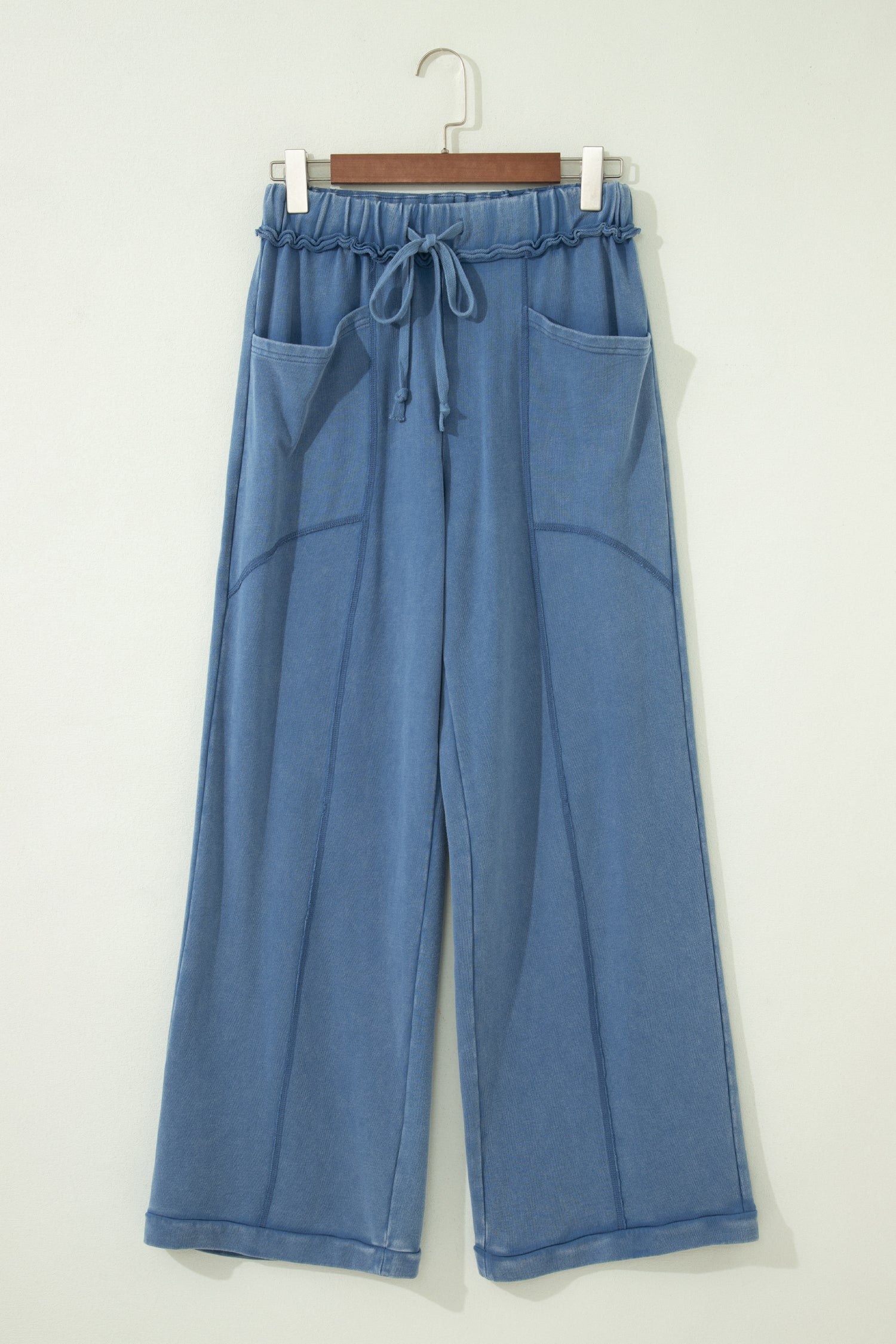 Ashleigh Blue Mineral Wash Drawstring Retro High Waist Wide Leg