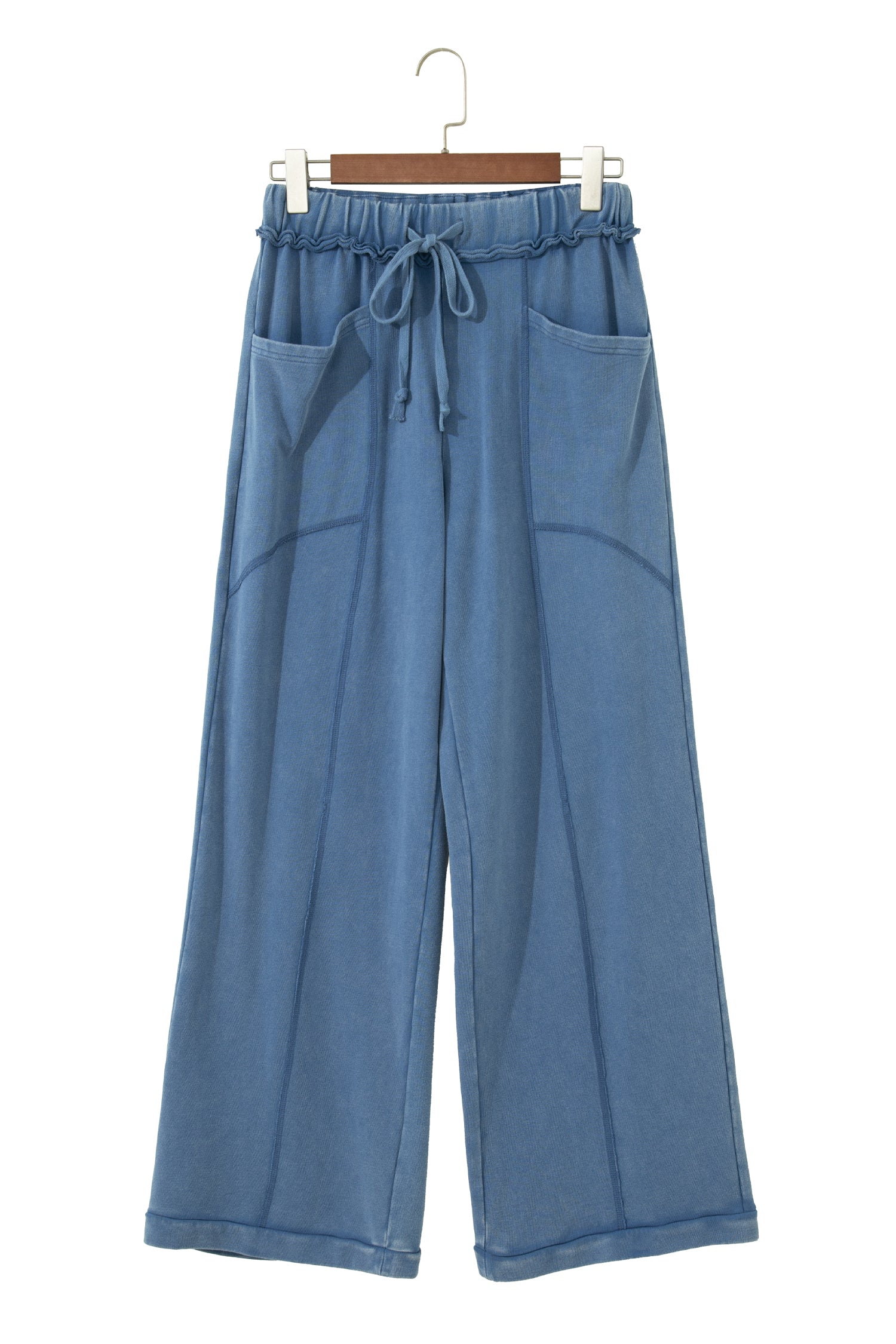 Ashleigh Blue Mineral Wash Drawstring Retro High Waist Wide Leg
