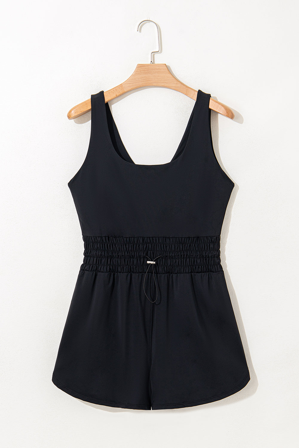 Sachet Pink Plain Sleeveless Loop Drawstring Cinched Waist Romper