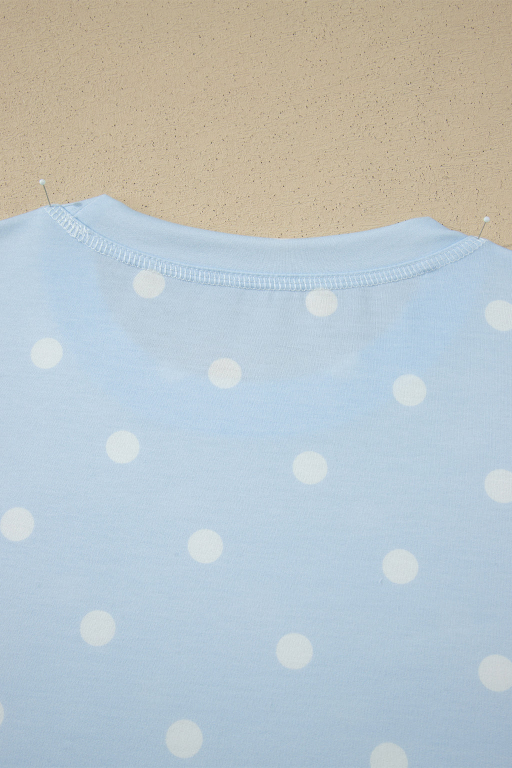 Yellow Exposed Seam Detail Polka Dot Loose Tee Drawstring Shorts Set