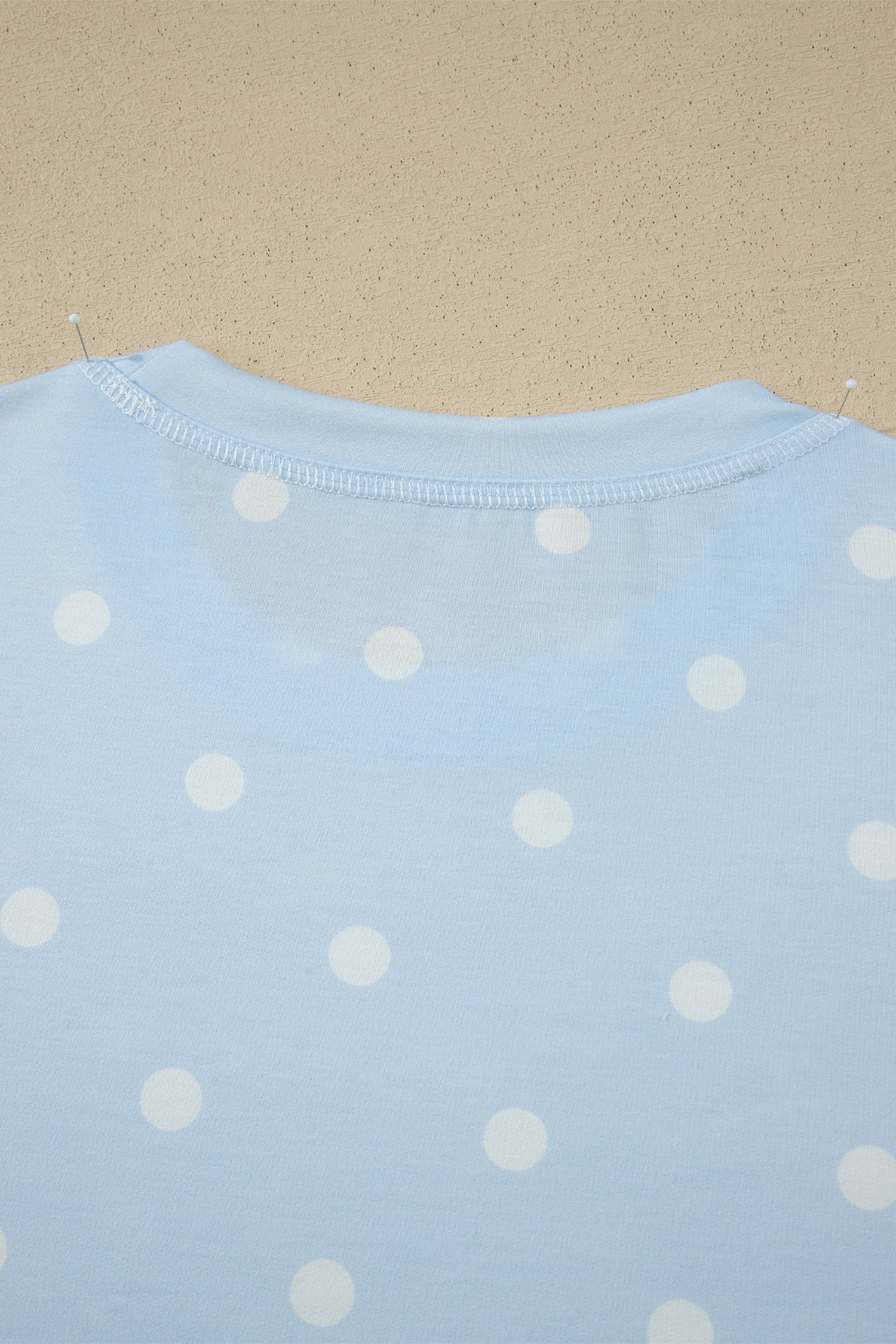 Yellow Exposed Seam Detail Polka Dot Loose Tee Drawstring Shorts Set