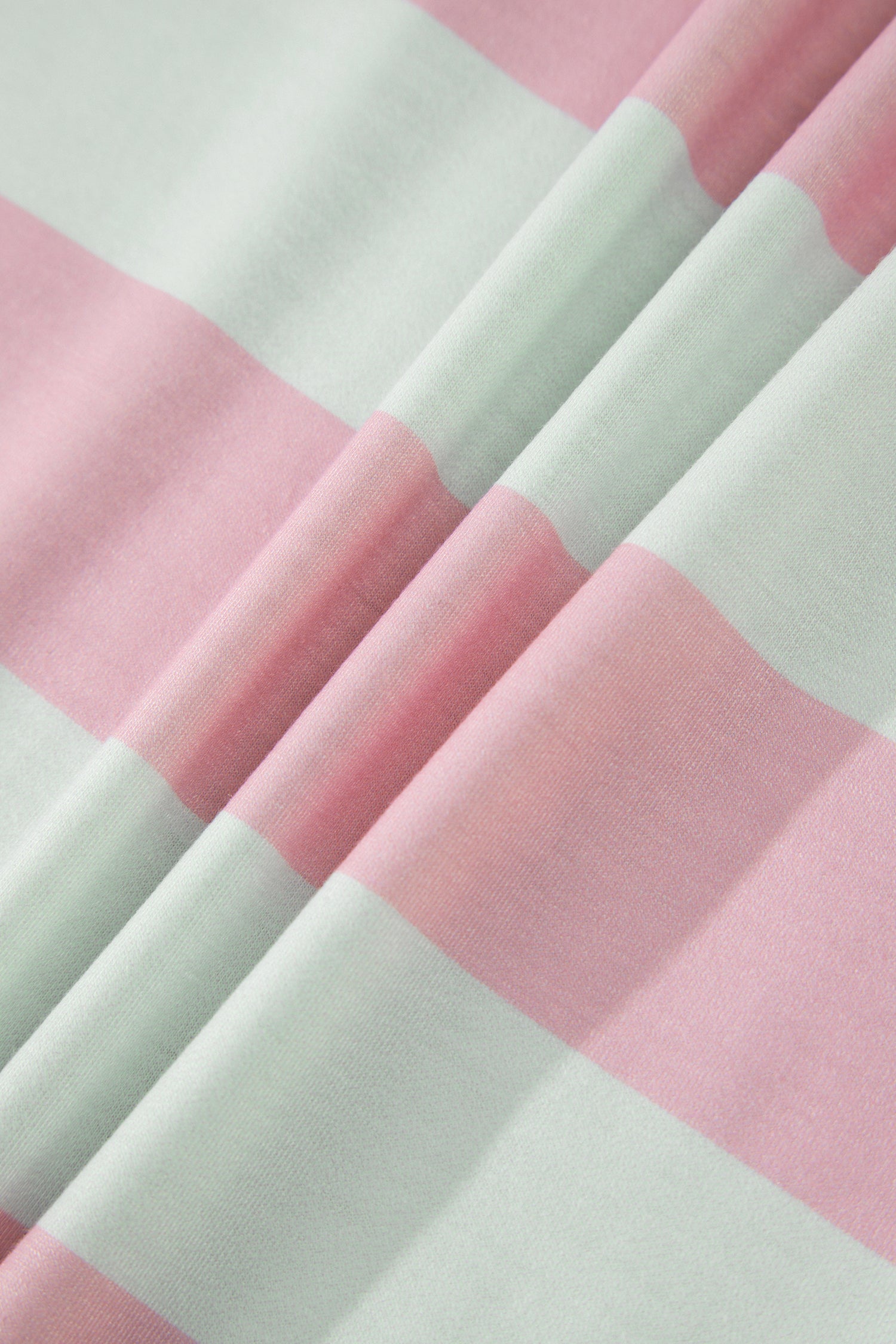 Green Stripe Exposed Seam Ribbed Patchwork Oversized Tee