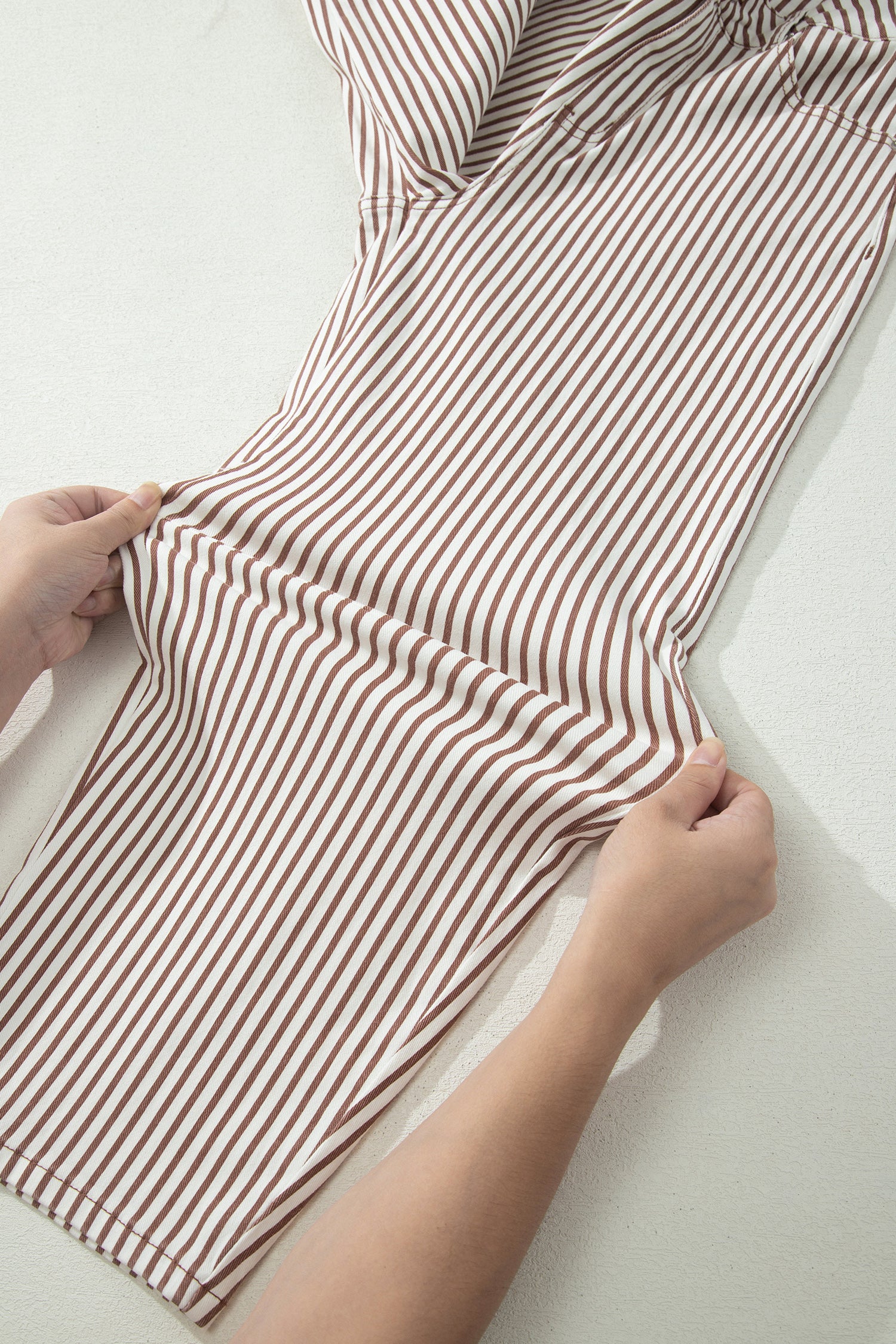 Sky Blue Stripe Casual Barrel Jeans