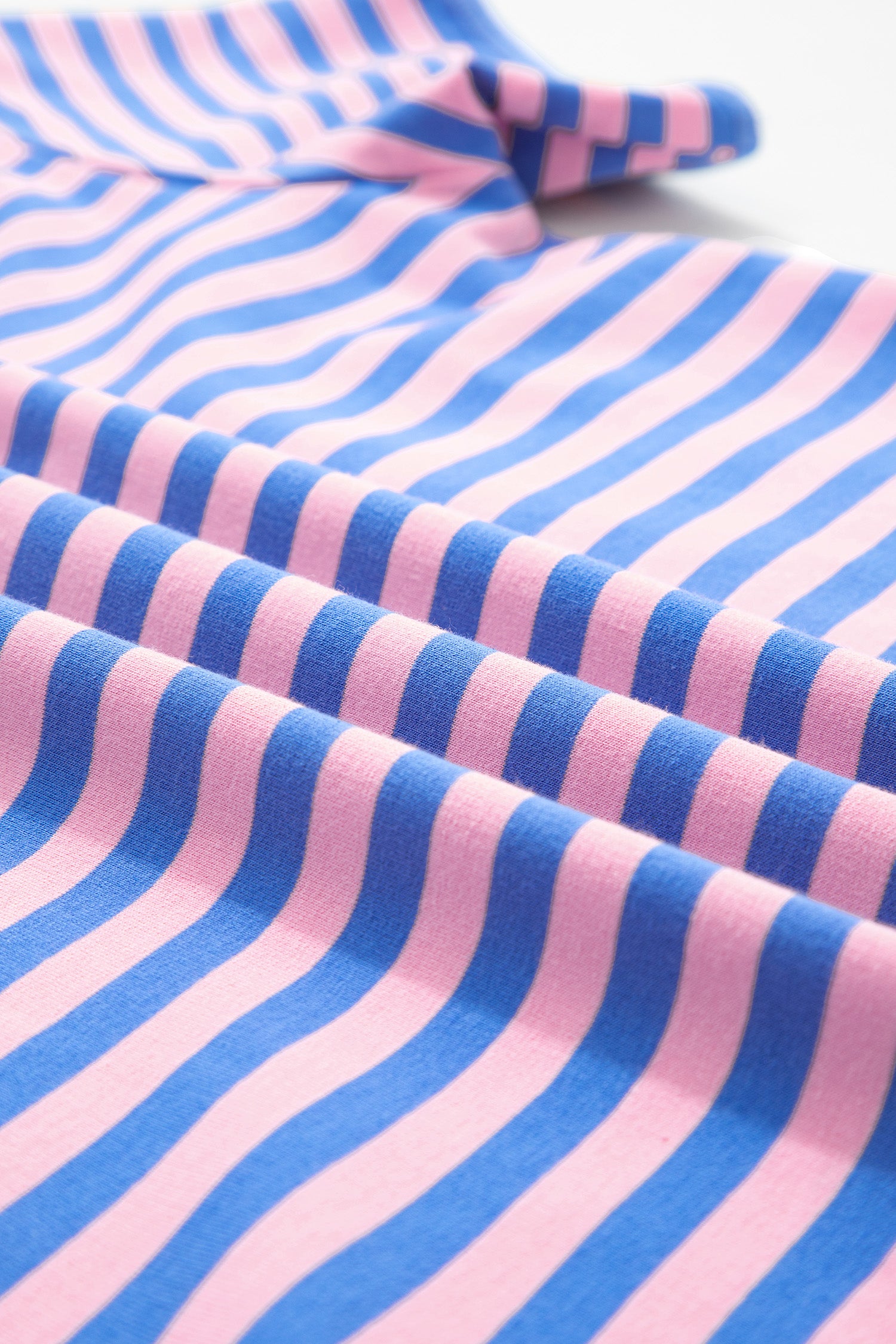Pink Stripe Loose Short Sleeve Top and Skirt Set